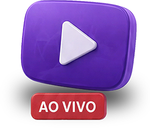 Ilustração de play com selo AO VIVO